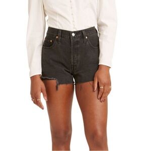 NWT Levi 501 High-rise Black Jean Shorts Size 32